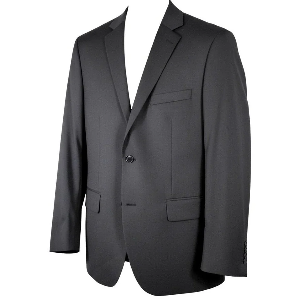 Apt 9 Mens Slim Fit‎ Blazer Jacket Solid Black Two Button Notch Lapel 42S Approx